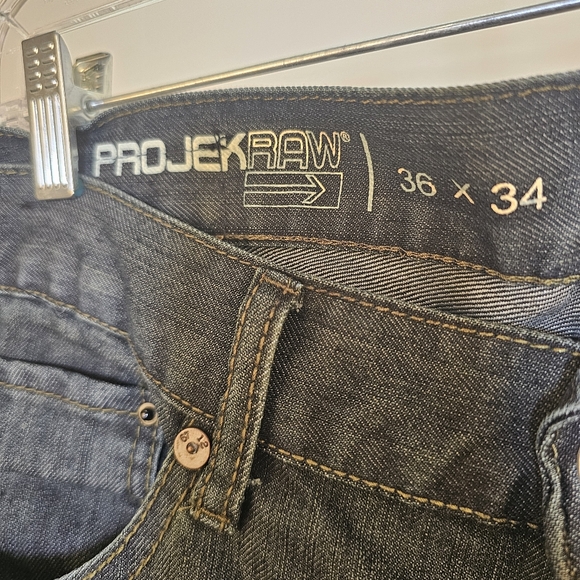 Projekt Raw straight cut cotton blend denim blue jeans pants size men 36x30 US - Picture 5 of 8